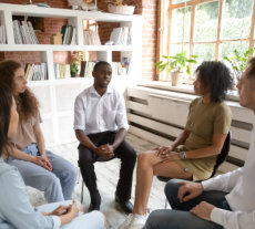 group of people having a discussion