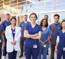 group of medical staff smiling