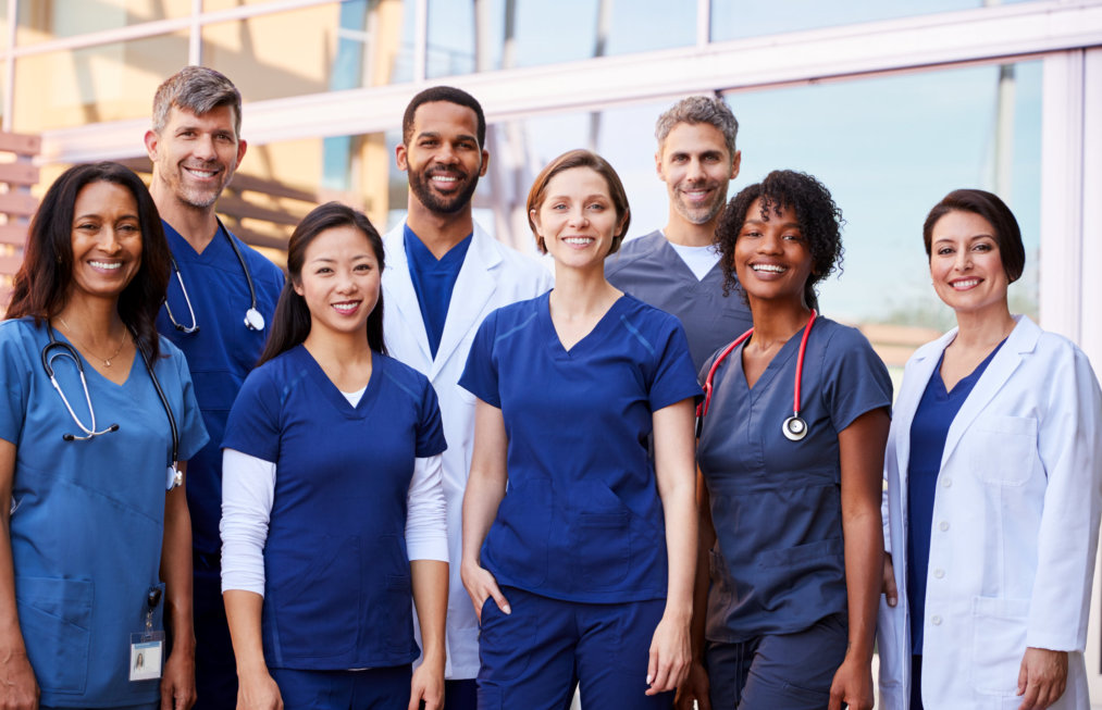 group of medical staff smiling