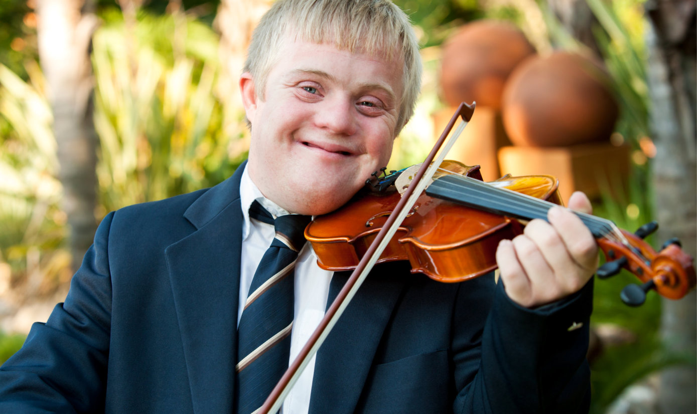 man playing violin