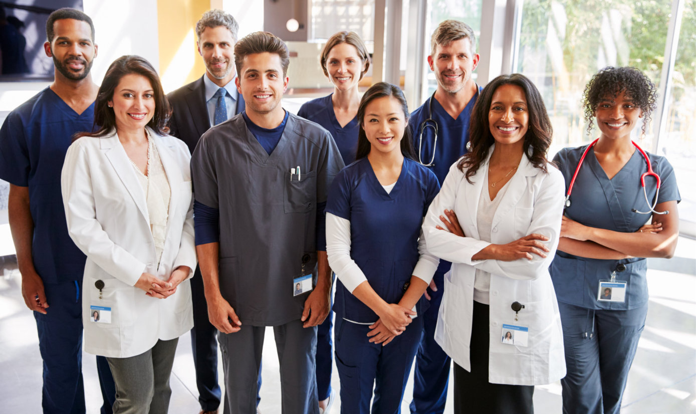 group of medical staff smiling